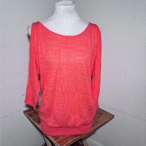 DKNY Cold Shoulder Burnout Top